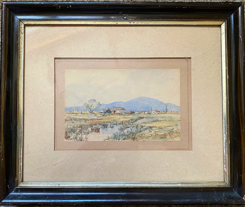 Watercolour painting signed - painting,