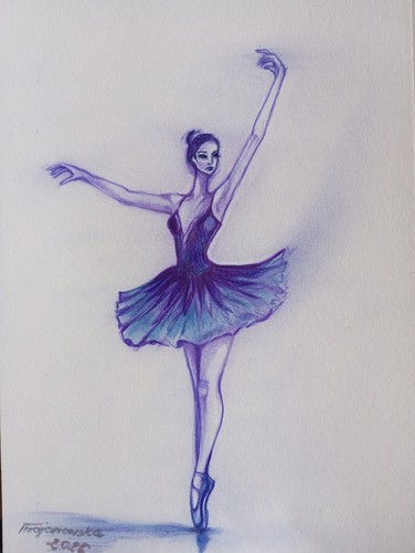 Blue ballerina abstract - ,,blue, ballerina,,