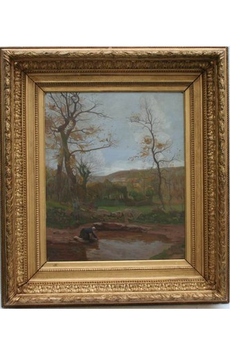 Laundress oil painting - oil,