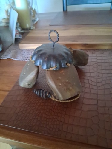Antique front door bell - antique, cow