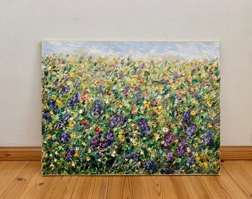 Lupine field impasto oil - impasto,