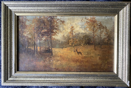 Oil painting circa 1880 - painting,