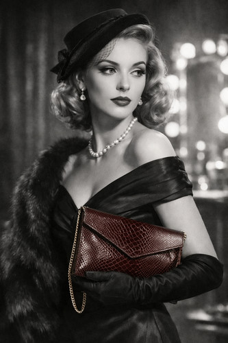 1940s 50s snakeskin bag - 1940s,
